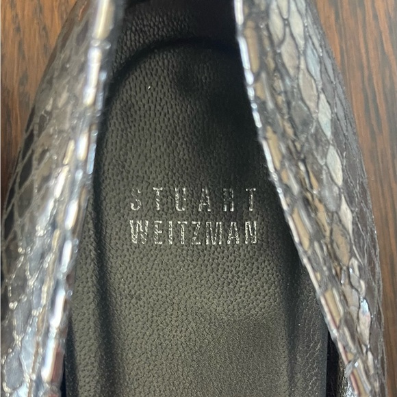 Stuart Weitzman Python-Embossed Buckle Flat Sz 7M - Picture 5 of 6